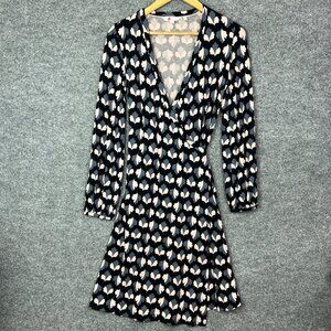 Boden Elodie Leaf Pattern Long Sleeve Wrap Dress Size US 6‎ Regular